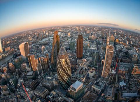 An aerial view of London